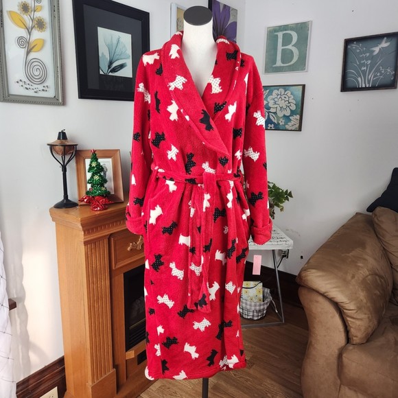 Covington Intimates & Sleepwear New Covington Red Plush Robe Xl